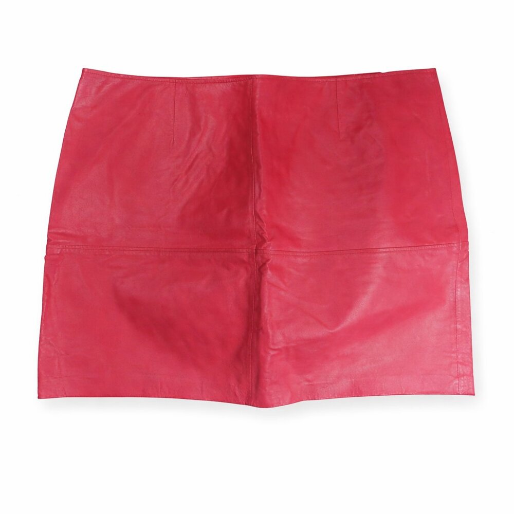 Newport News NWT Leather Skirt 22W Plus Size Genuine Pink Leather